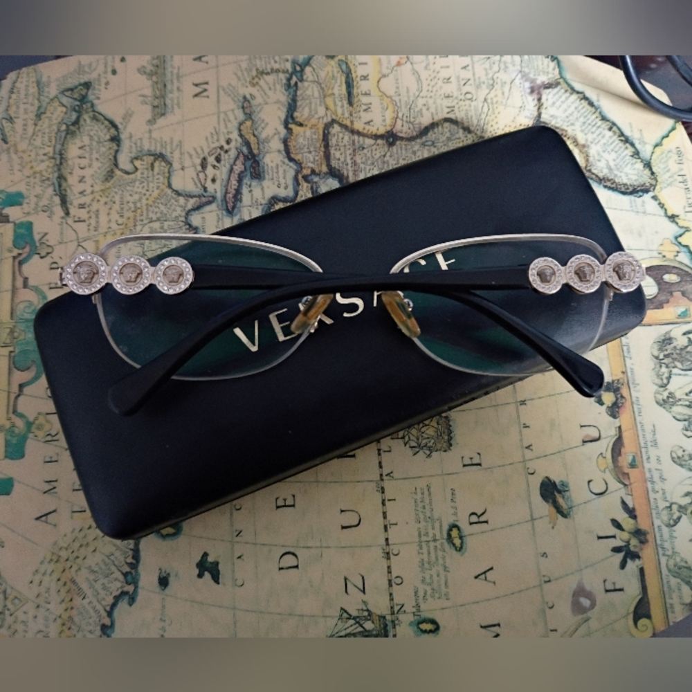 ❤️VERSACE MOD 1217B 52 17 135 3 Medussa Temple Sunglasses Frames Glasses +Case